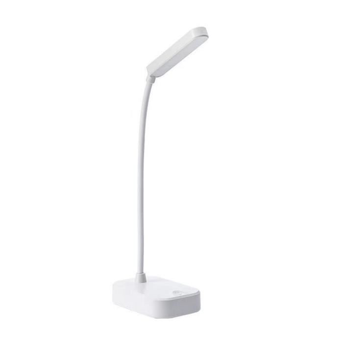 Lampe de bureau sans fil Lampe de bureau enfant Blanc avec câble dalimentation USB 3 niveaux de réglage de la luminosité