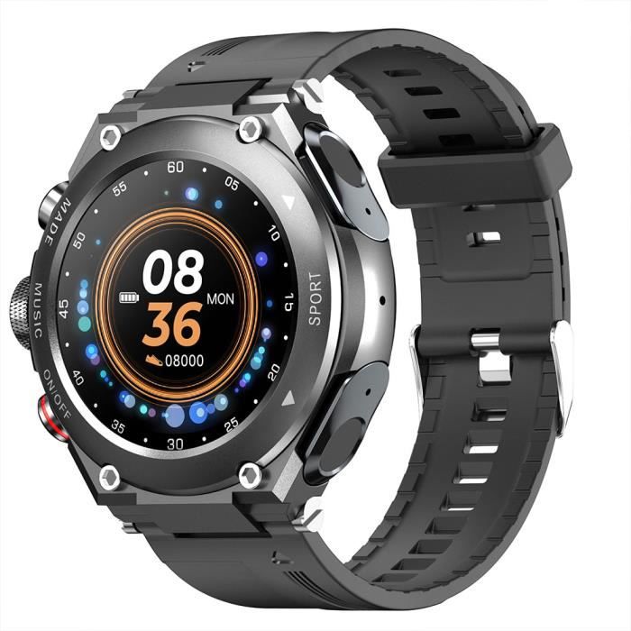 Montre connectée Bluetooth pour hommes avec écouteurs appels musique pour téléphone Android et IOS