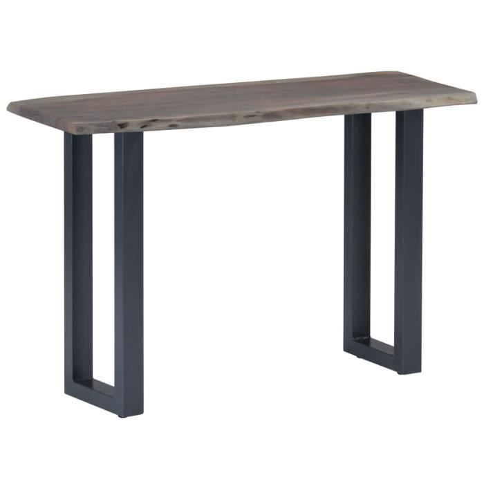 yaj-table console gris 115 x 35 x 76 cm bois d'acacia massif et fer-yaj247831