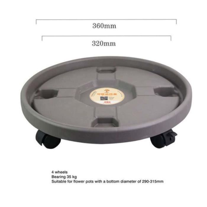 Support Mobile Pour Pots De Fleurs Otherway - Chariot à Roulettes, 5 Tailles, Plastique Résistant, Charge Jusqu'à 45 Kg
