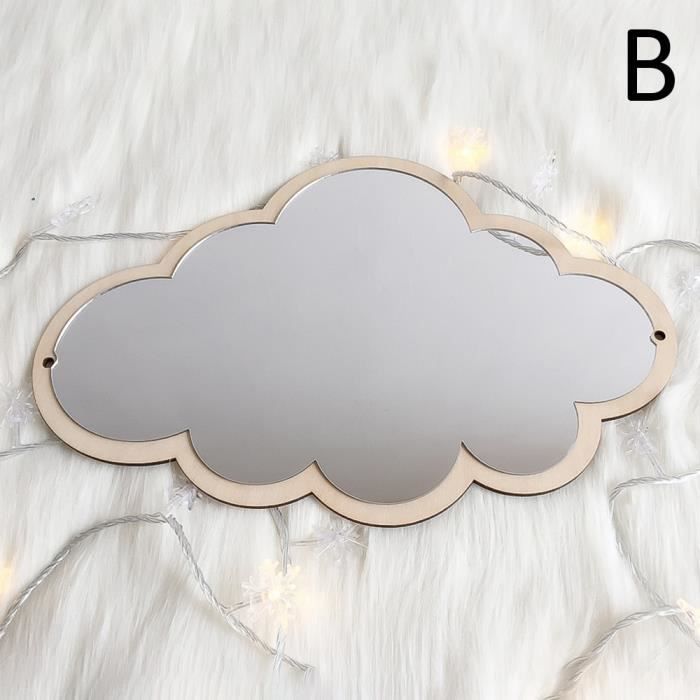 Miroir Décoratif Acrylique Pour Chambre D'Enfants - Autocollant Mural Nordique Argenté Avec Motif Nuage, Idéal Décoration Bébé Et Enfant
