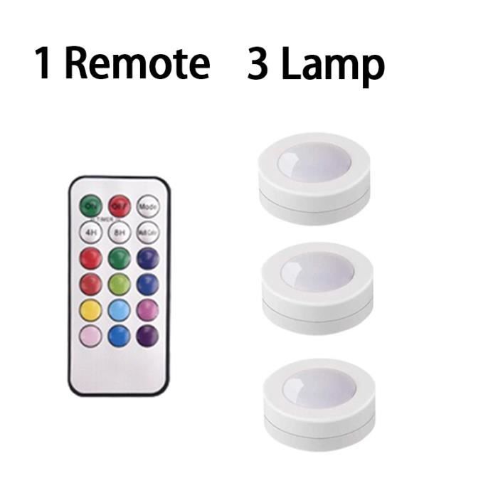 ECLAIRAGE DE MEUBLE,1 Remote 3 Lamp--Lumière LED sous meuble avec  télécommande, lumière à couleur changeante, rvb, pour cuisine, cha -  Cdiscount Maison