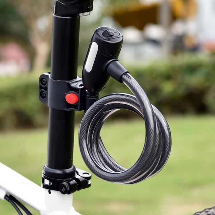 ROCKBROS antivol de vélo câble antivol avec support de montage 2 clés