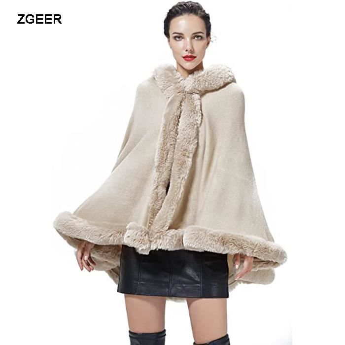 Poncho fourrure femme online