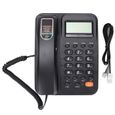 SUC-téléphone filaire de bureau KXT2029CID téléphone filaire téléphone fixe filaire avec répondeur telephonie telephone Noir-1