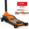 Cric hydraulique Kraft Müller professionnel 3 tonnes, Orange, Haut. de levage 46cm, Levée rapide grâce au système à double-pompe-1