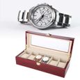 Rui DA®Boîte à montre boîtier rangement bijoux en bois à 6 montres coffre pour montres HB021-1