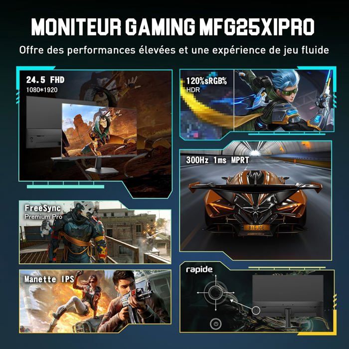Écran PC Gamer - Minifire - MFG25X1 Pro - 24.5