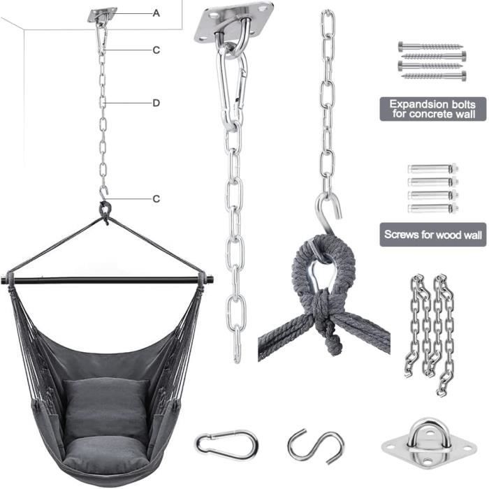 Chaînes De Suspension Pour Hamac Ou Sac De Frappe - 2 Pièces En Acier Inoxydable - Longueur 660 Mm, Capacité élevée - 7