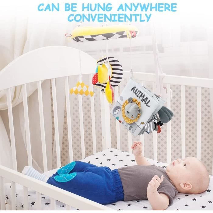 Livre En Tissu Bébé 0-12 Mois - Éveil Sensoriel Ferme Avec Sons Et Textures - Cadeau Naissance Fille Garçon