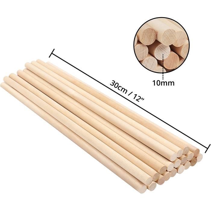 Lot De 150 Baguettes Rondes En Bois,30 Cmx3 Mm,Pour Travaux