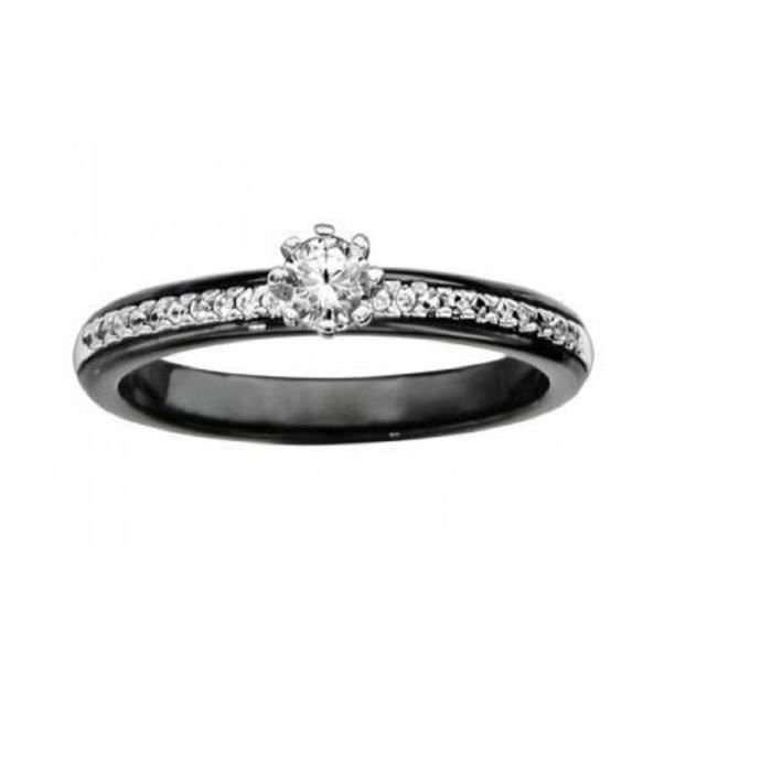 Bague Taille 52 Solitaire Cristal Zirconium C ramique Argent 925