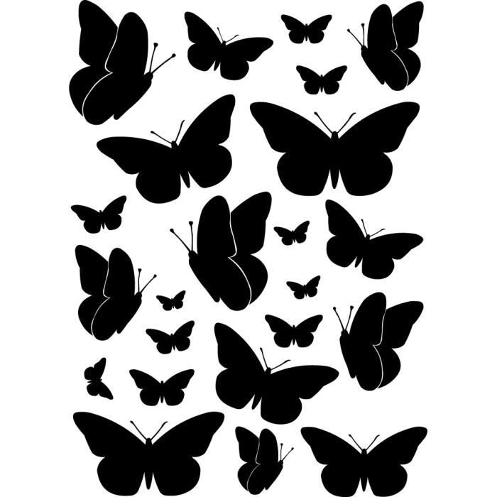 Sticker papillon en vol aesthetic autocollant - ref 280822