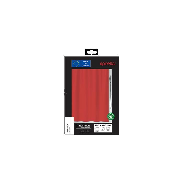 Spirella Rideau De Douche Polyester Primo Rouge 120x200cm - Élégance Et Protection