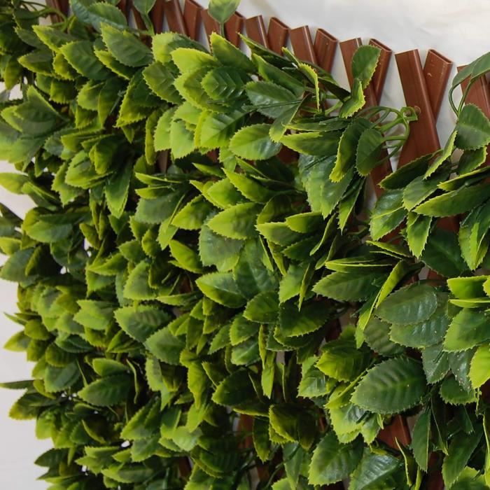 Haie Artificielle Photinia Tenax Divy 3D Plus 1,50x3m Vert/Rouge - Brise-Vue Réaliste Pour Balcons, Jardins Et Terrasses