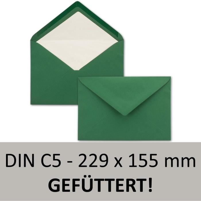 Lot 50 Enveloppes Rouge Foncé DIN C6 Doublées Papier Soie Blanc - 90g/m² - 11.4x16.2 Cm - NEUSER PAPIER