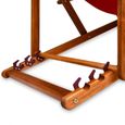 CASARIA® Chaise longue pliante en bois bordeaux Chaise de plage 3 positions Chilienne transat jardin exterieur-2