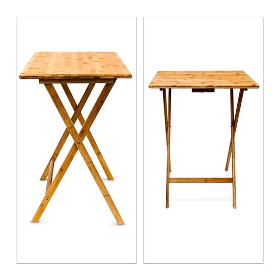 Table D'Appoint Relaxdays Bambou 51.5x40.5x30.5cm - Table Chevet Avec Tiroir Et Étagère, Bois Naturel