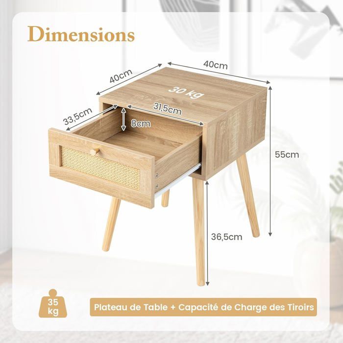 Mini Table De Chevet En Bois Pour Maison De Poupée – Meuble Miniature Avec Tiroir, Décoration Vintage Pour Chambre De Poupée