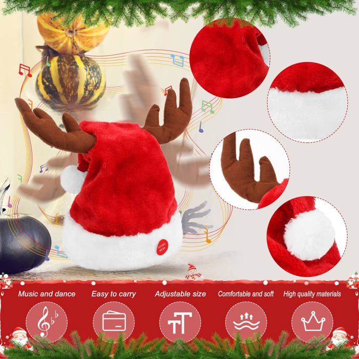Bonnets De Noël Pour Adultes - Lot De 2 (Père Noël Inversé + Sapin) - Taille Unique - Doux Et Chauds - Pour Fêtes Et Déguisements