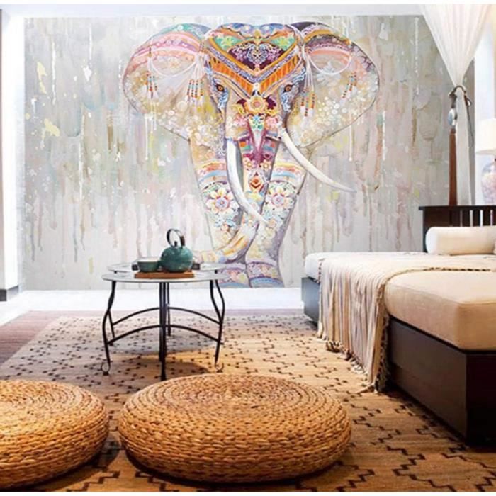 Papier Peint Mural Poster Photo Géant Éléphant bohème décoration murale Papier Peint Mural Poster Photo Géant Éléphant bohème décoration murale