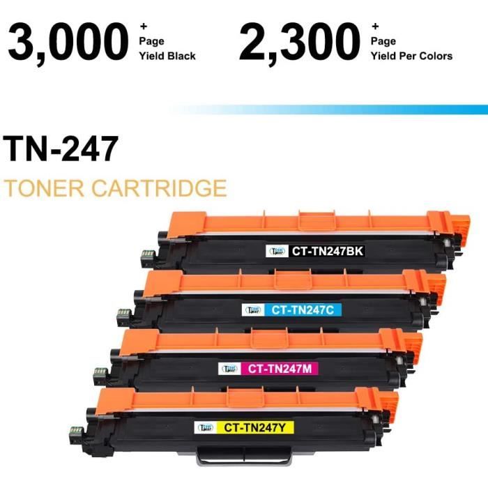 Toners Cool Toner 4 Pack Compatible pour TN247 TN-247 TN243