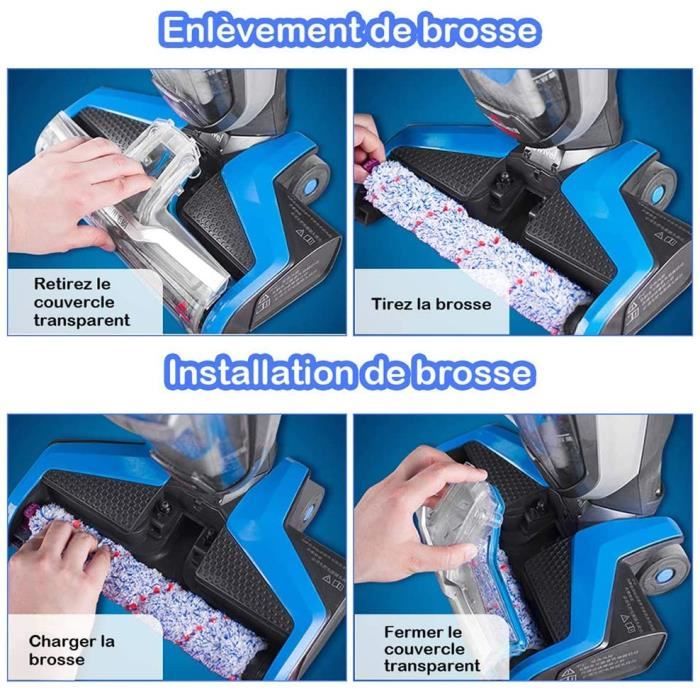 Kit Accessoires Pour BISSELL CrossWave HF3 3598N - 2 Brosses Rotatives Microfibre + 2 Filtres HEPA + 1 Brosse De Nettoyage