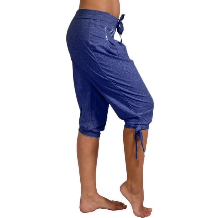 Minetom Femme Pantalon Survêtement Grand Taille Jogging Yoga Rayures  Pantalon Avoir Poches Taille Haute Pour Sport Harem Pantalon Noir -  Cdiscount Sport