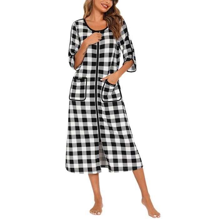 Robe de chambre femme avec fermeture éclair best sale