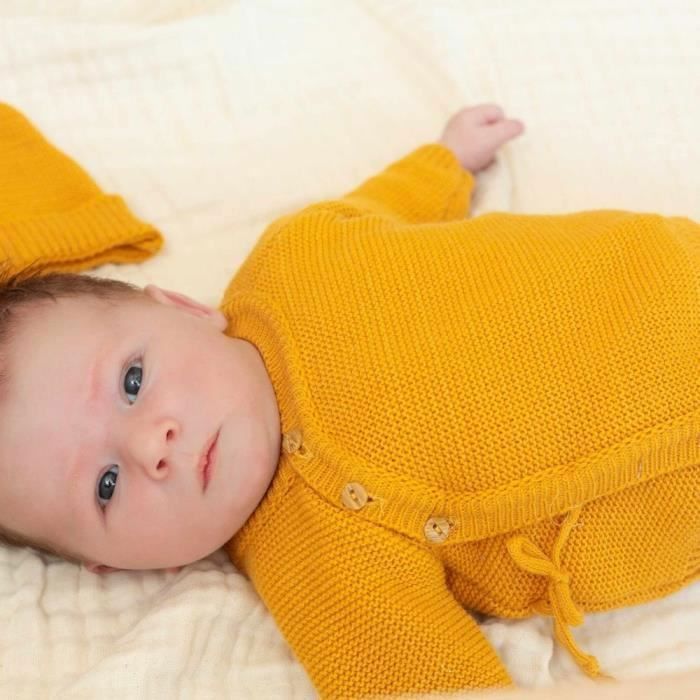 Bonnet naissance moutarde hotsell