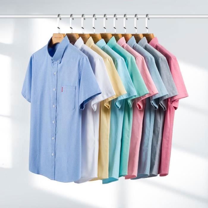 Chemise à Manches Courtes Homme - Motif Flamant Rose, Légère Et Confortable Pour L'été