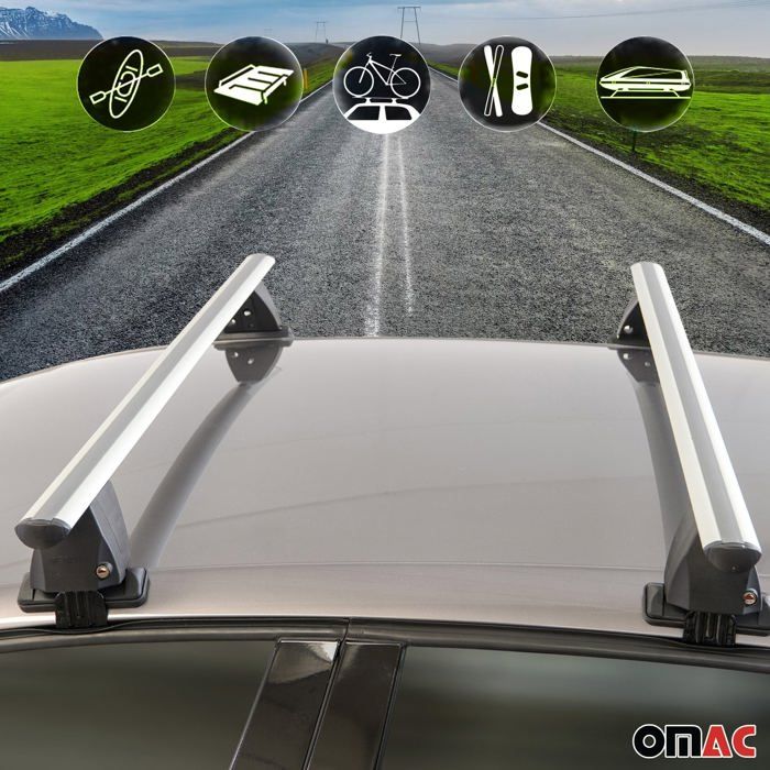 Barres de toit transversales pour Fiat Panda 2012-2024 Aluminium Noir - Auto