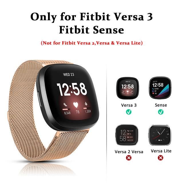 CONNECTEUR DE BRACELET Rose Gold For Fitbit Versa 3 Size S Bracelet m tallique pour Fitbit versa 3 Bracelet de montre magn tique