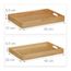 Lot De 2 Plateaux De Service En Bambou – Plateau Petit Déjeuner, Repas – Poignées Et Bords Surélevés – 45 X 42 Cm - 5