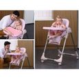 Chaise Haute Évolutive - Marque - Modèle - Rose - Pour Bébé/Enfant - Pliable-3