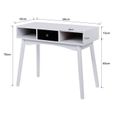 Meuble bureau, Table Informatique Secrétaire, 90 X 42 X 78 cm Blanc-3