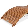 CASARIA® Chaise longue bois d'acacia certifié FSC® pliable valise ergonomique ajustable chaise longue de jardin en bois-3