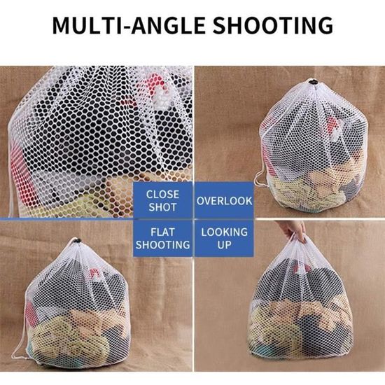 sac de lavage multi-protection pour le rangement de voyage 3 sacs à linge L//S avec fermeture éclair pour chaussures//sous-vêtements gris double couche en maille respirante pour machine à laver