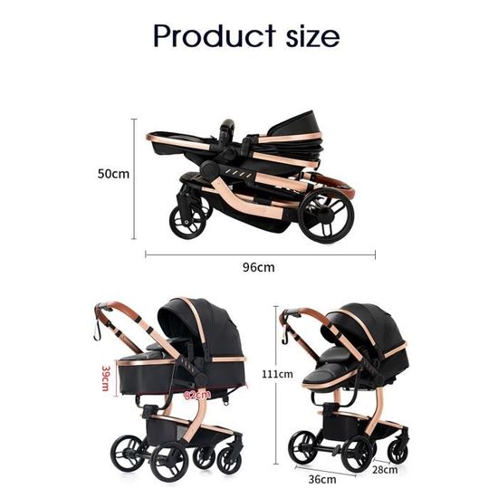 Poussette B b Trio Combin e Landau R versible Grand Luxe Cuir