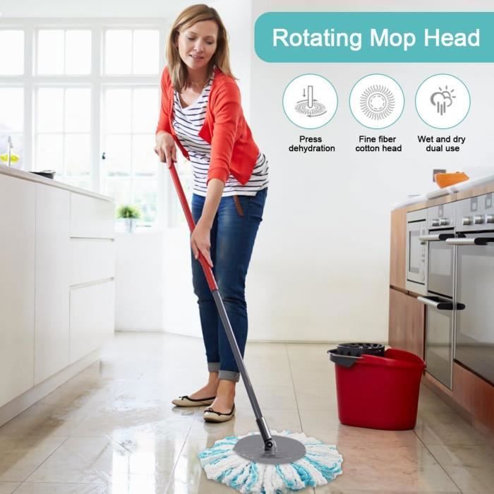 4 Pièces Têtes de Rechange Compatible avec Leifheit Clean Twist Disc Mop, Balai Serpillère Microfibre Compatible - Maison
