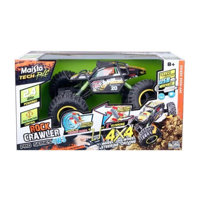 Rock Crawler Télécommandé Maisto Tech - Camion 4x4 Jaune - Suspension Indépendante - Neuf