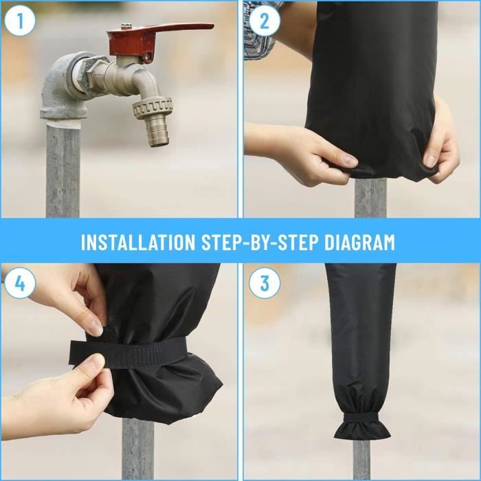 Lot De 3 Housses Isolantes Pour Robinet Extérieur - 2 Tailles (22x18 Cm Et 64x26 Cm), Tissu Oxford 210D + Coton, Réutilisables. Protège Du Gel En Hiver Pour Jardin, Cour, Patio.