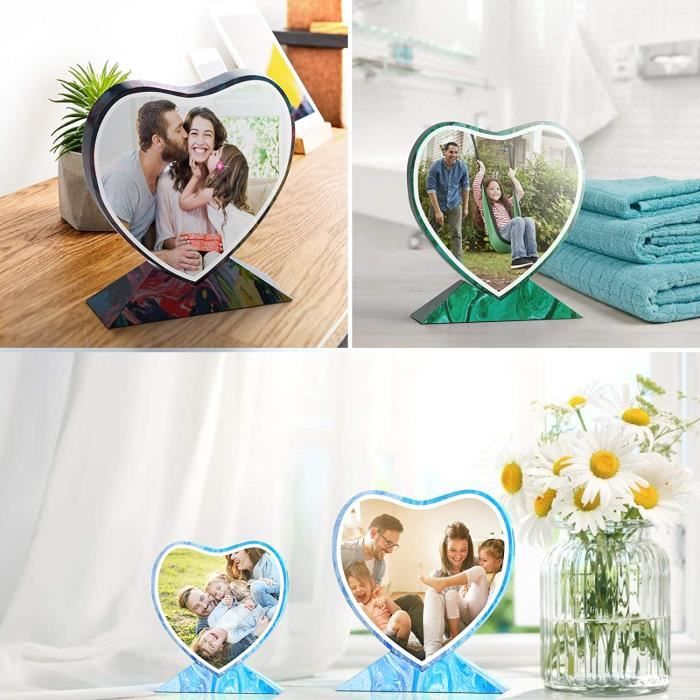 Moule Silicone Cadre Photo Cœur Pour Résine époxy - DIY Cadeau Personnalisé Fête Des Pères, Décoration Bureau