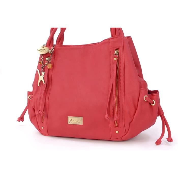 Catwalk Collection Handbags Cuir Veritable Grand Sac a Main Sac porte epaule Cabas Femme CAZ Cdiscount Bagagerie Maroquinerie