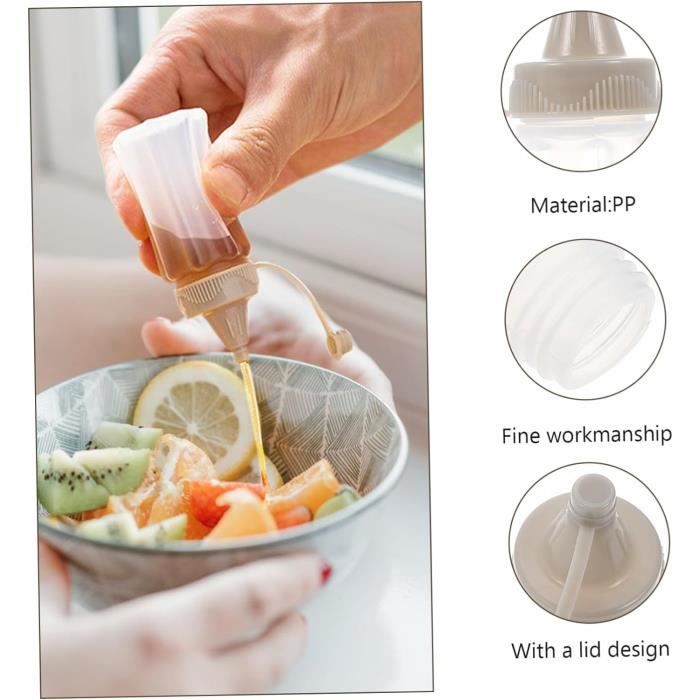 3 Bouteilles à Condiments 300ml ChAusa - Distributeur Souple Pour Huile, Sauce, Ketchup