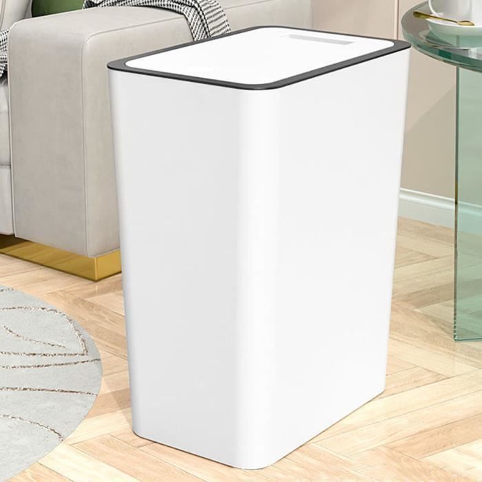 Poubelle Avec Couvercle à Pédale 15L - Plastique Étanche Pour Cuisine Et Salle De Bain