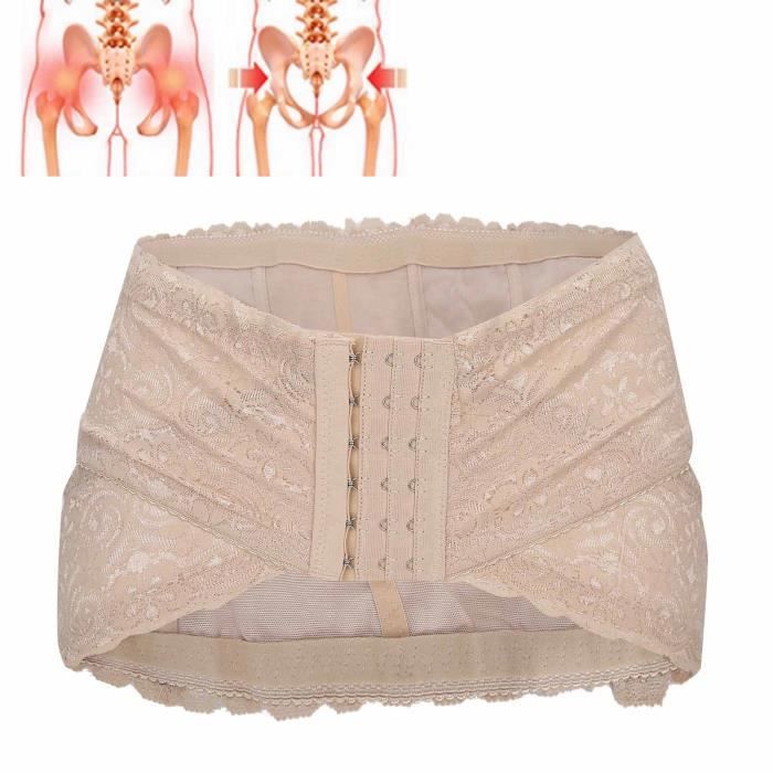 Ceinture de Correction de la Posture pelvienne Butt Lifter Hip-Up Réglable Soutien Post-Partum Taille Trainer Récupération Body Shaper Gaines de contrôle du Ventre pour Les Femmes,Black,M