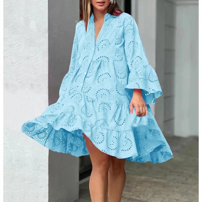 Robe dentelle brodée hot sale