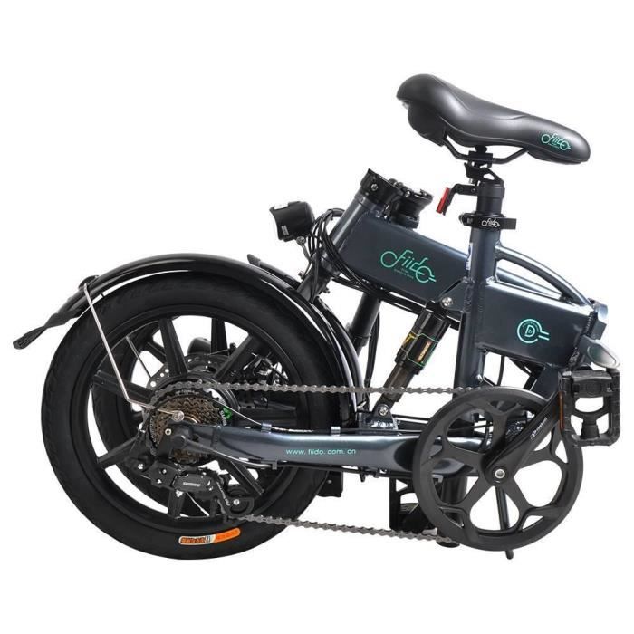 FIIDO D2S Velo Electrique Pliable SHIMANO 6 Vitesses Pneus 16 Pouces Moteur 250W Max 25km h Batterie 7.8Ah Gris Cdiscount Sport