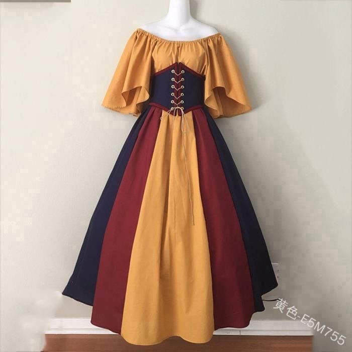 Robe M di vale Femme Manches Longues Vintage Victorien Halloween